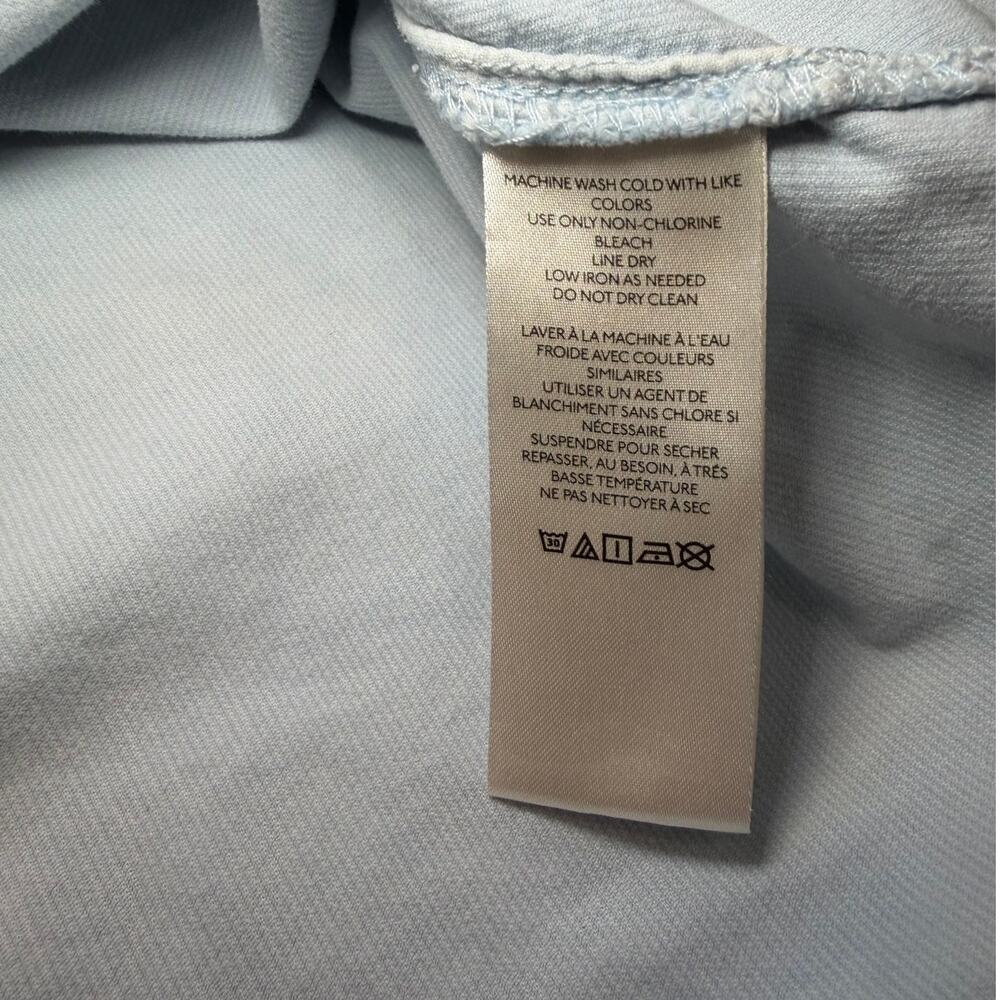 We The Free Corduroy Button Down Shirt Large Oversized Blue Shacket Boho - Picture 10 of 12